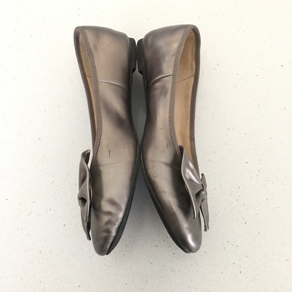 Sam Edelman Metallic Silver Bow Toe Ciera Flats - Picture 3 of 5